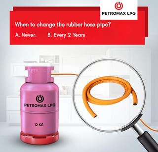 Quiz based image on when to change rubber hose pipe of an lpg cylinder